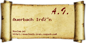 Auerbach Irén névjegykártya