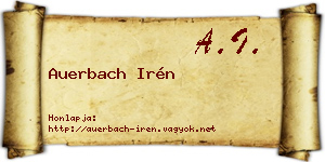 Auerbach Irén névjegykártya